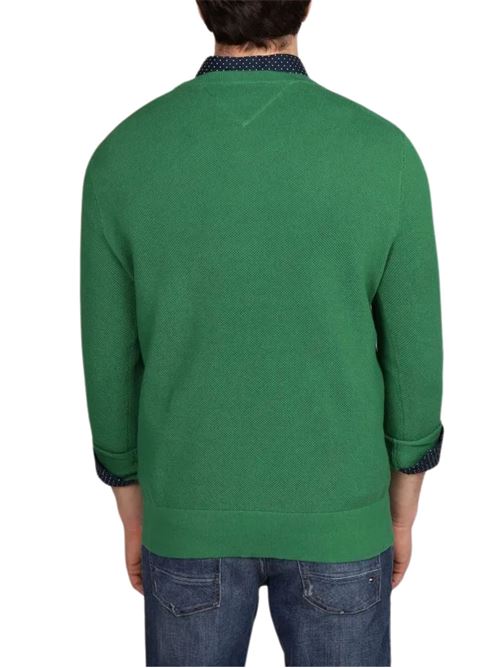 Maglioncino uomo verde in cotone Tommy Hilfiger | MW0MW36347L4F